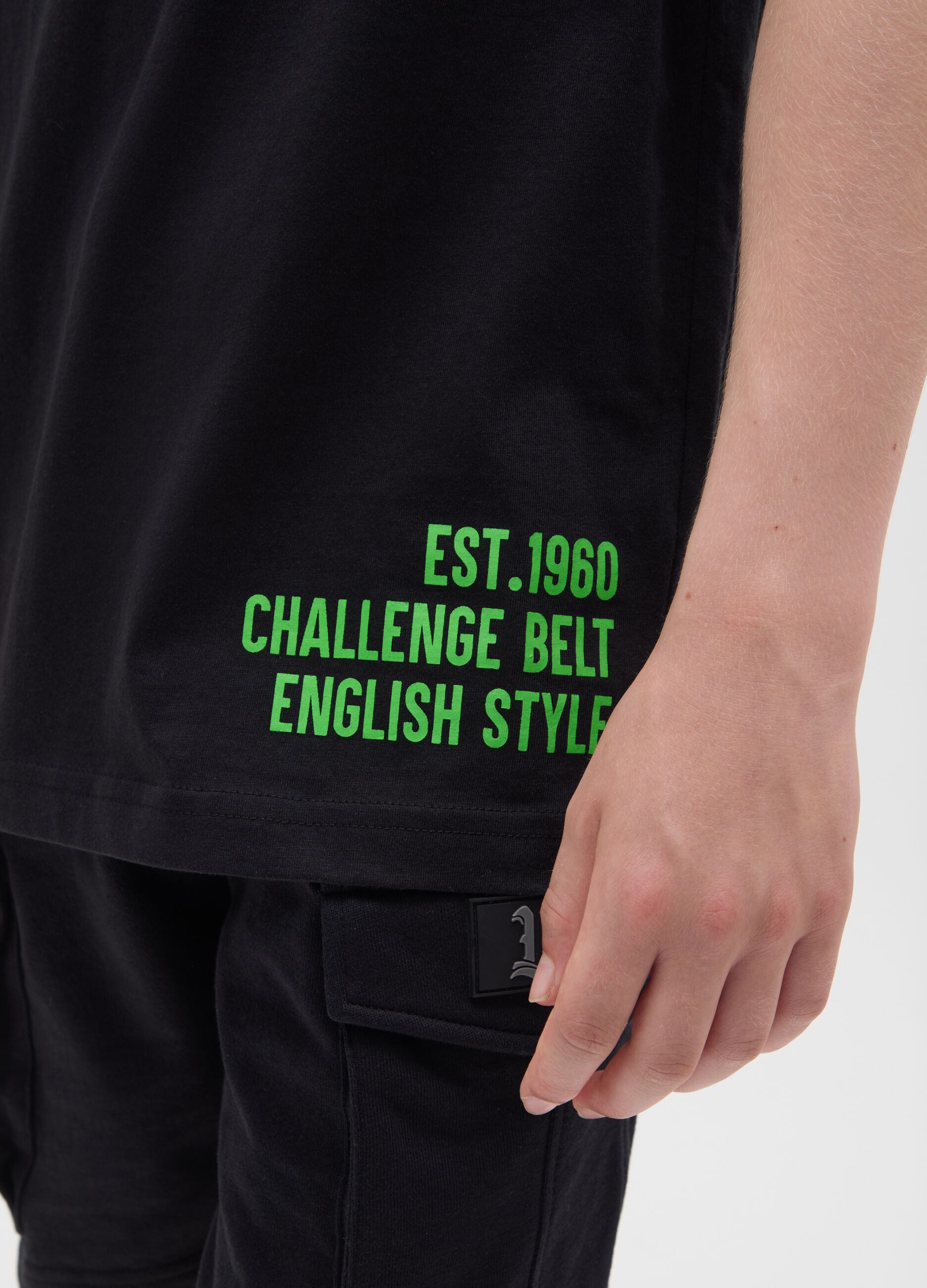 Lonsdale black vest in cotton