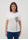 White pure cotton regular fit T-shirt with floral embroidery_2