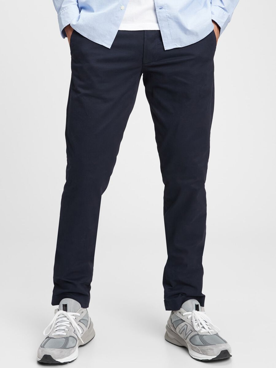 Stretch cotton slim fit trousers_0