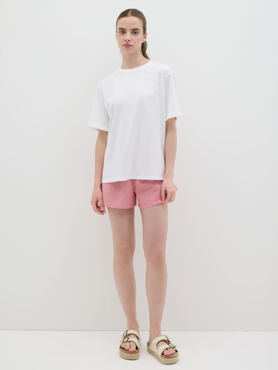 Women's white pure cotton T-shirt relaxed fit_2