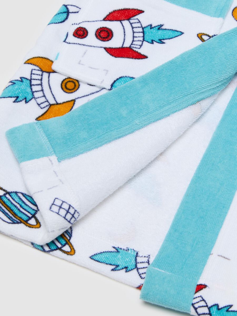 Boys' Multicolour Pure Cotton Bathrobe_2