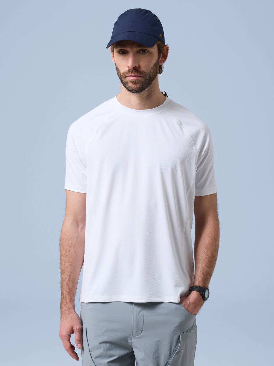 T-shirt ALTAVIA SAILING bianca in tessuto elasticizzato_0