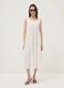 White sleeveless pure cotton broderie dress, regular fit_0