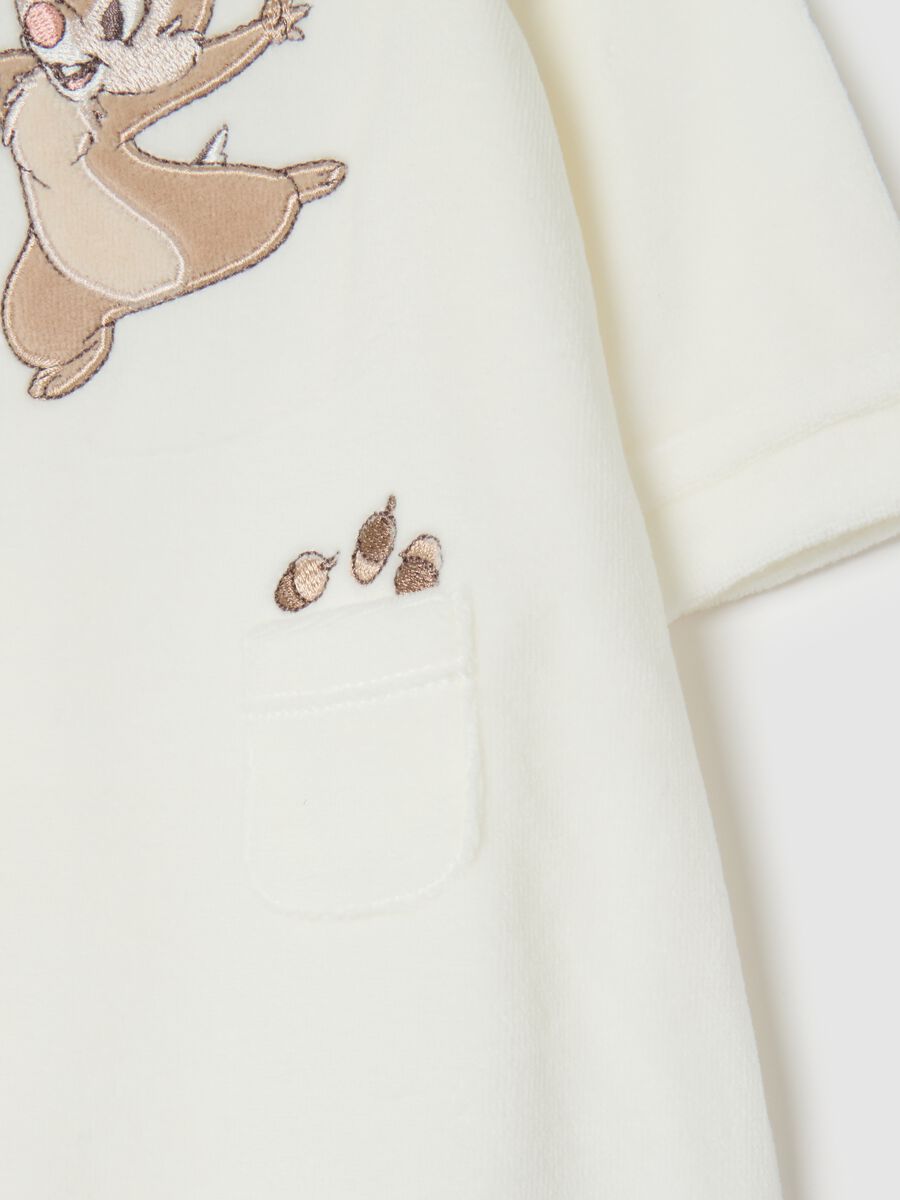 White cotton-blend babygrow with embroidery_2