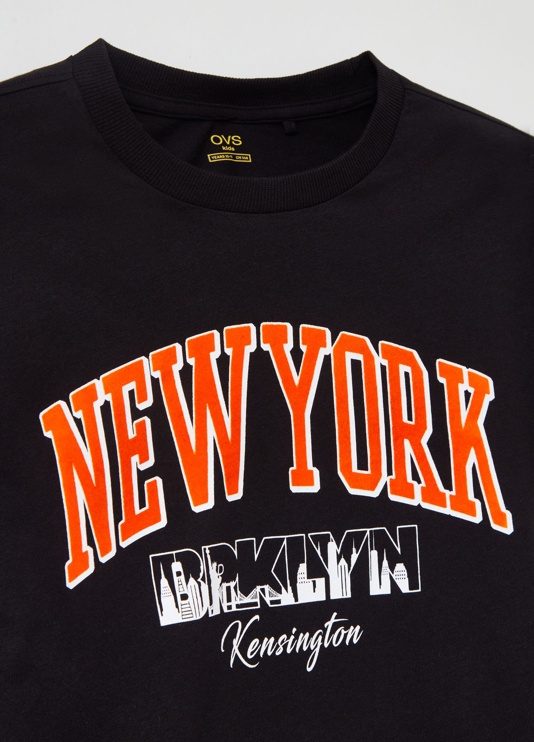 T-shirt a maniche lunghe stampa New York_0