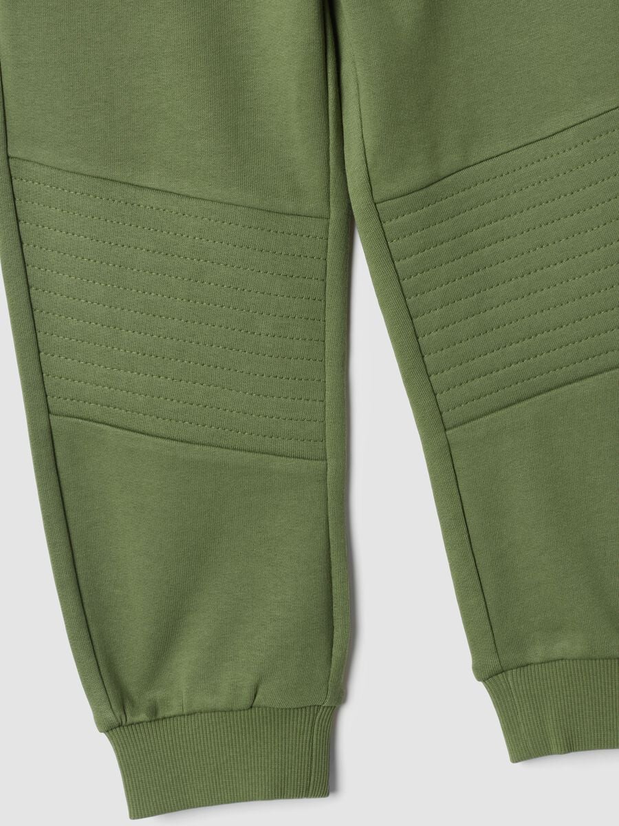 Pantaloni jogger verdi in puro cotone regular fit_3