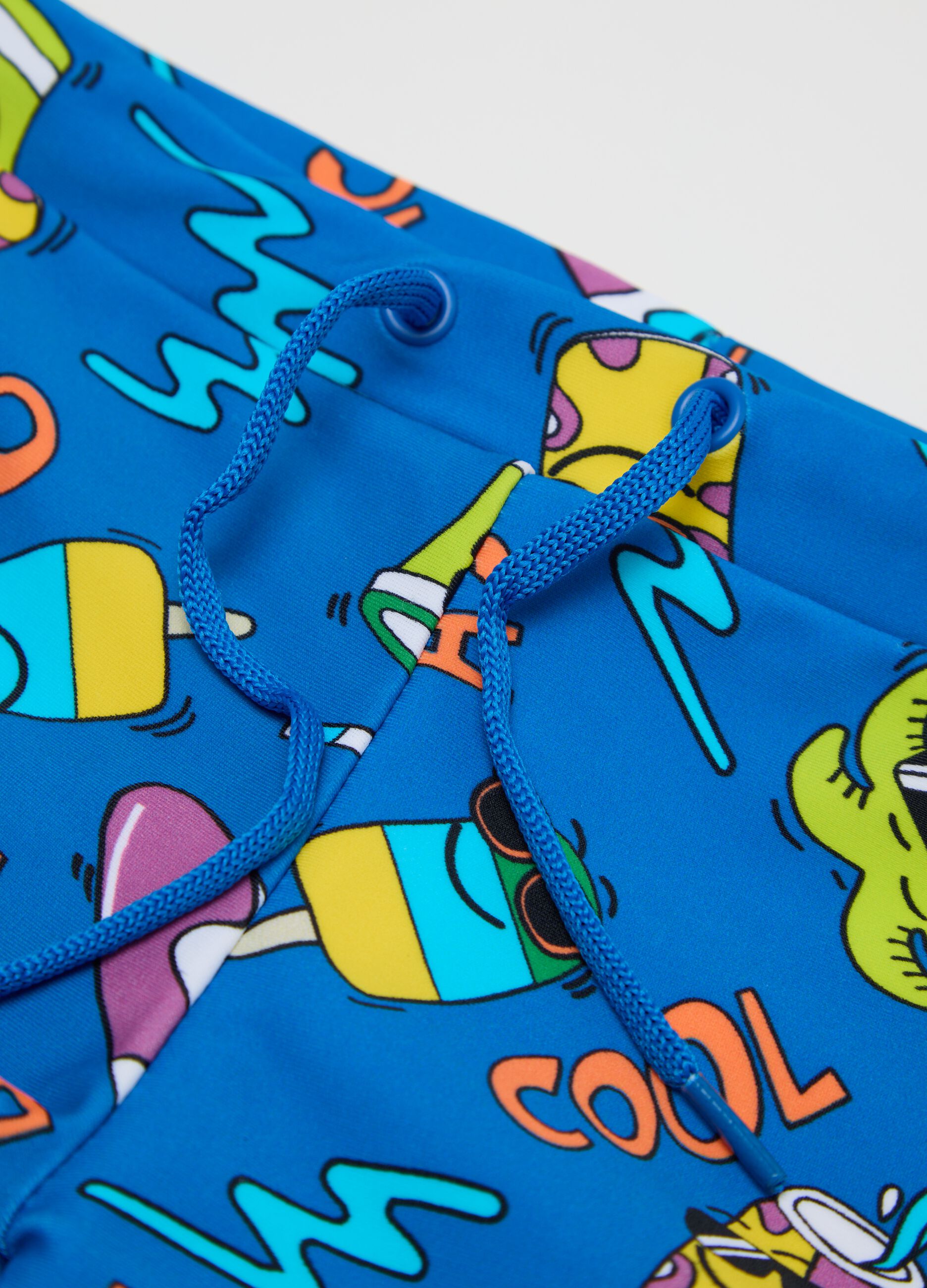 Boys’ swim briefs in blue stretch fabric