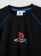 Black PlayStation T-shirt with logo and contrast piping_5