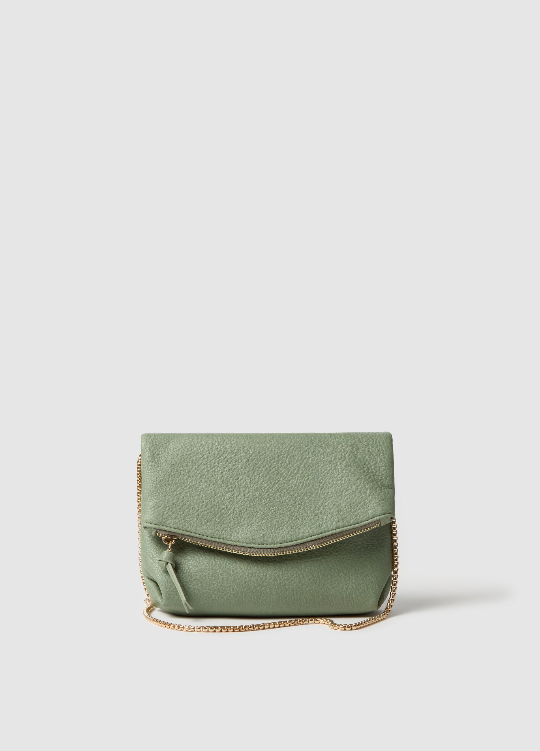 Metallic-effect bag with shoulder strap