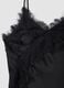 Black viscose-blend dress with deep V-neck and lace_1