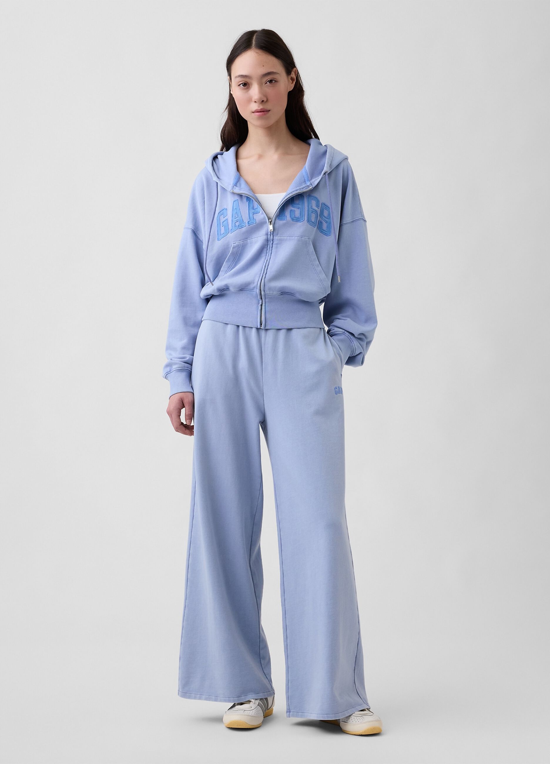 Cotton-blend full-zip hoodie