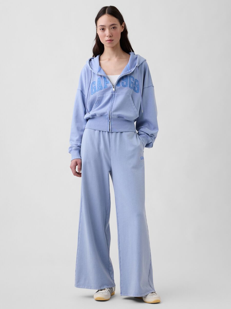 Felpa full zip in misto cotone con logo GAP e cappuccio _2