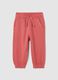 Girls' pink regular fit pure cotton joggers_0