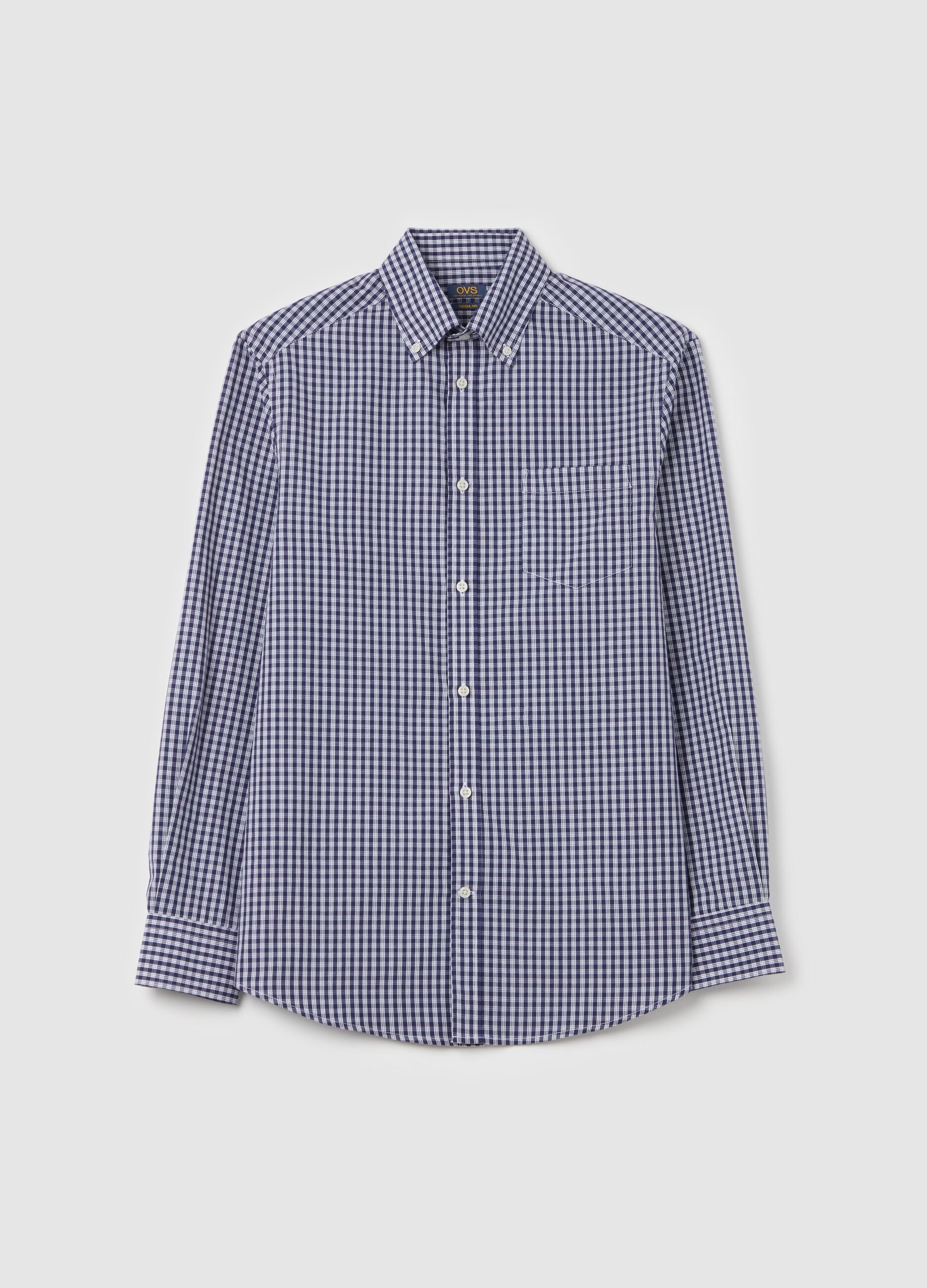 Regular-fit easy-iron check shirt