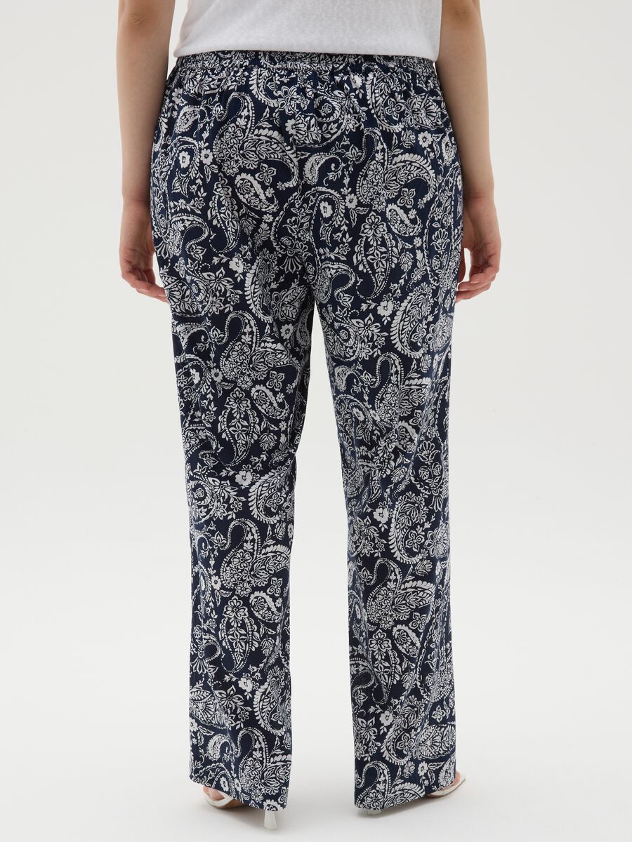 Pure cotton multicoloured flared women's trousers_3