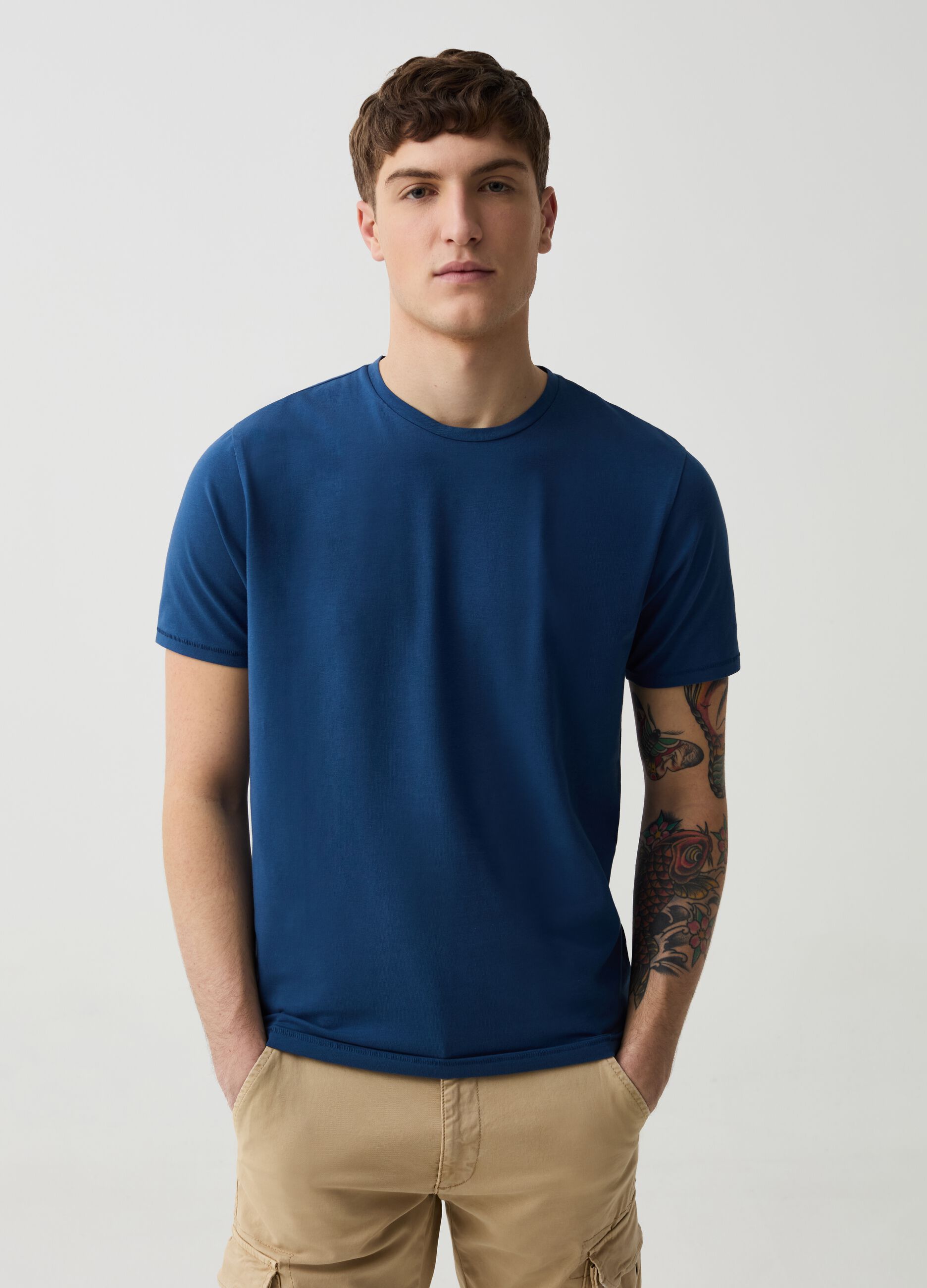 T-shirt slim fit in cotone bio stretch