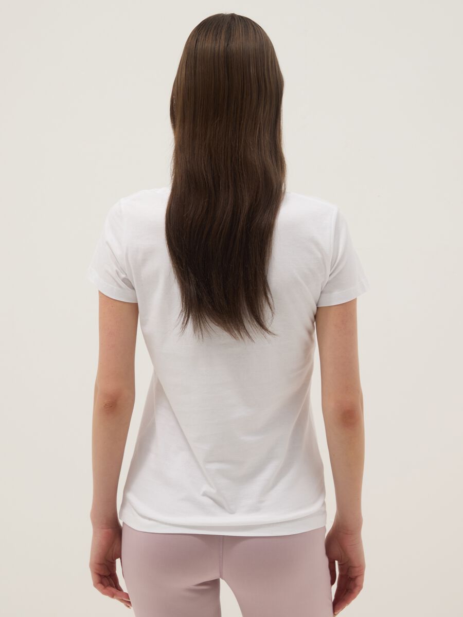 T-shirt in puro cotone bianca regular fit con logo_2