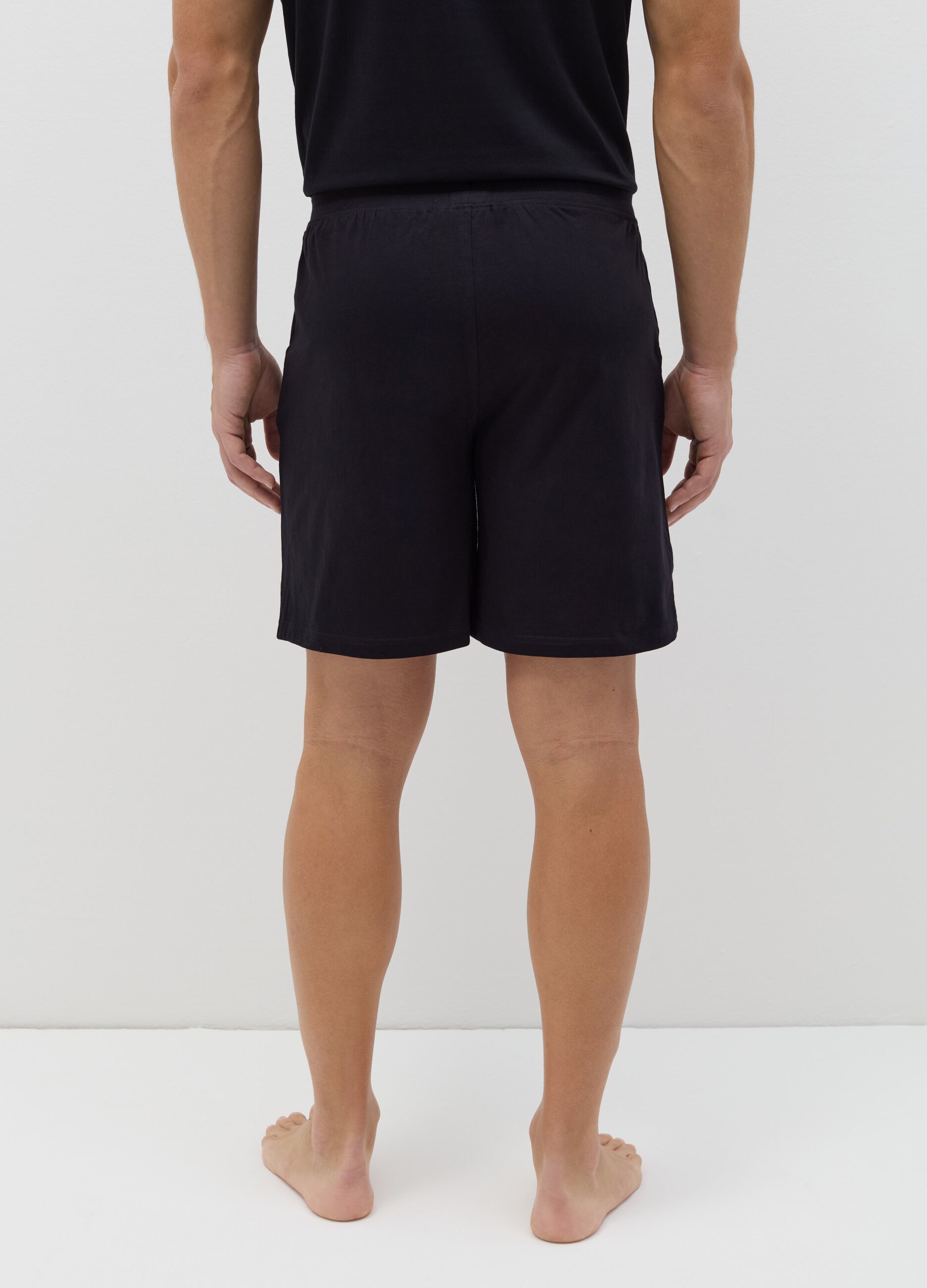 Short pyjama trousers with drawstring