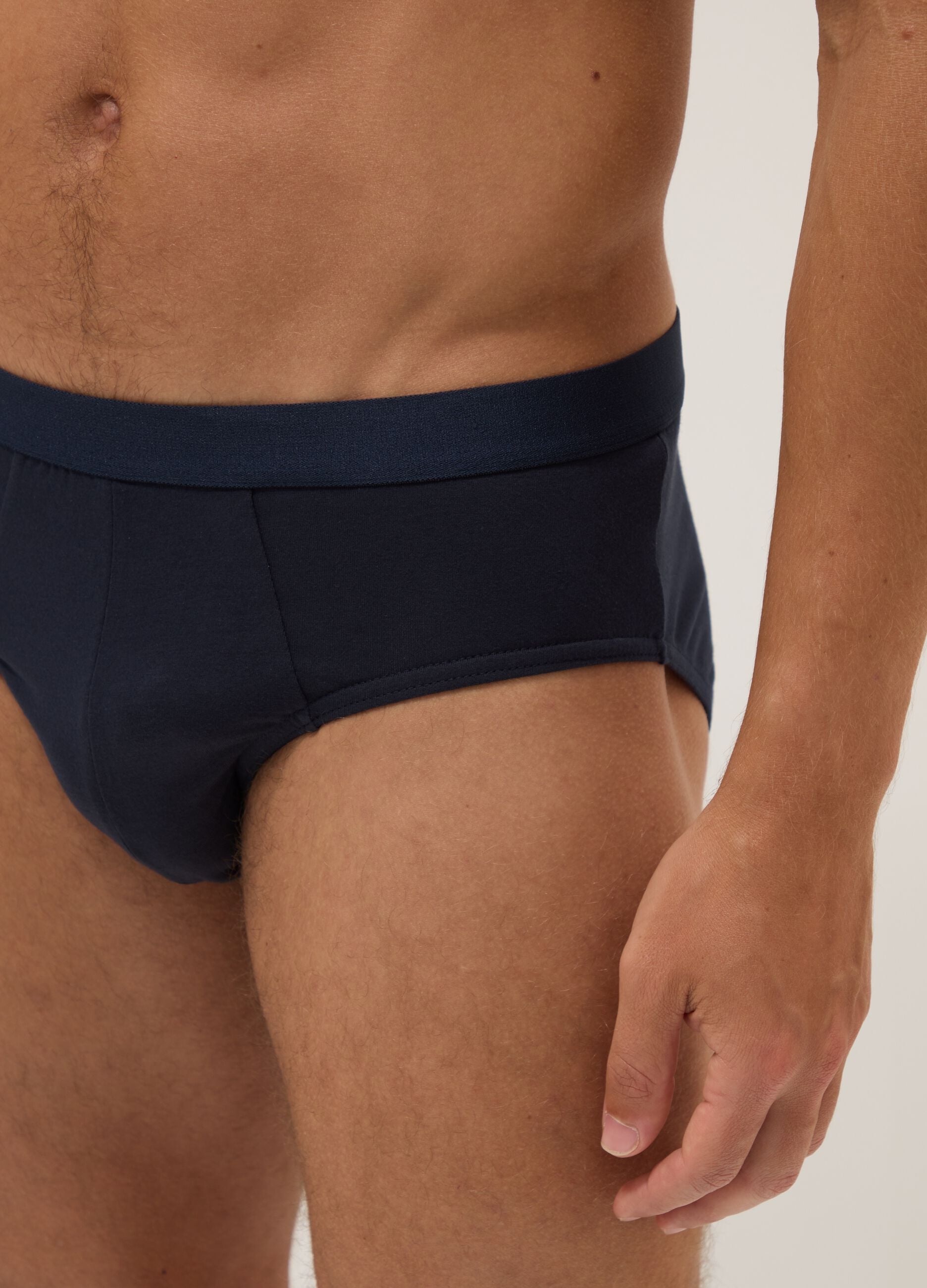 Tripack di slip blu in cotone organico