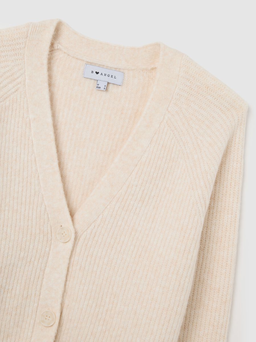 Beige Cardigan with Oversized Fit_1