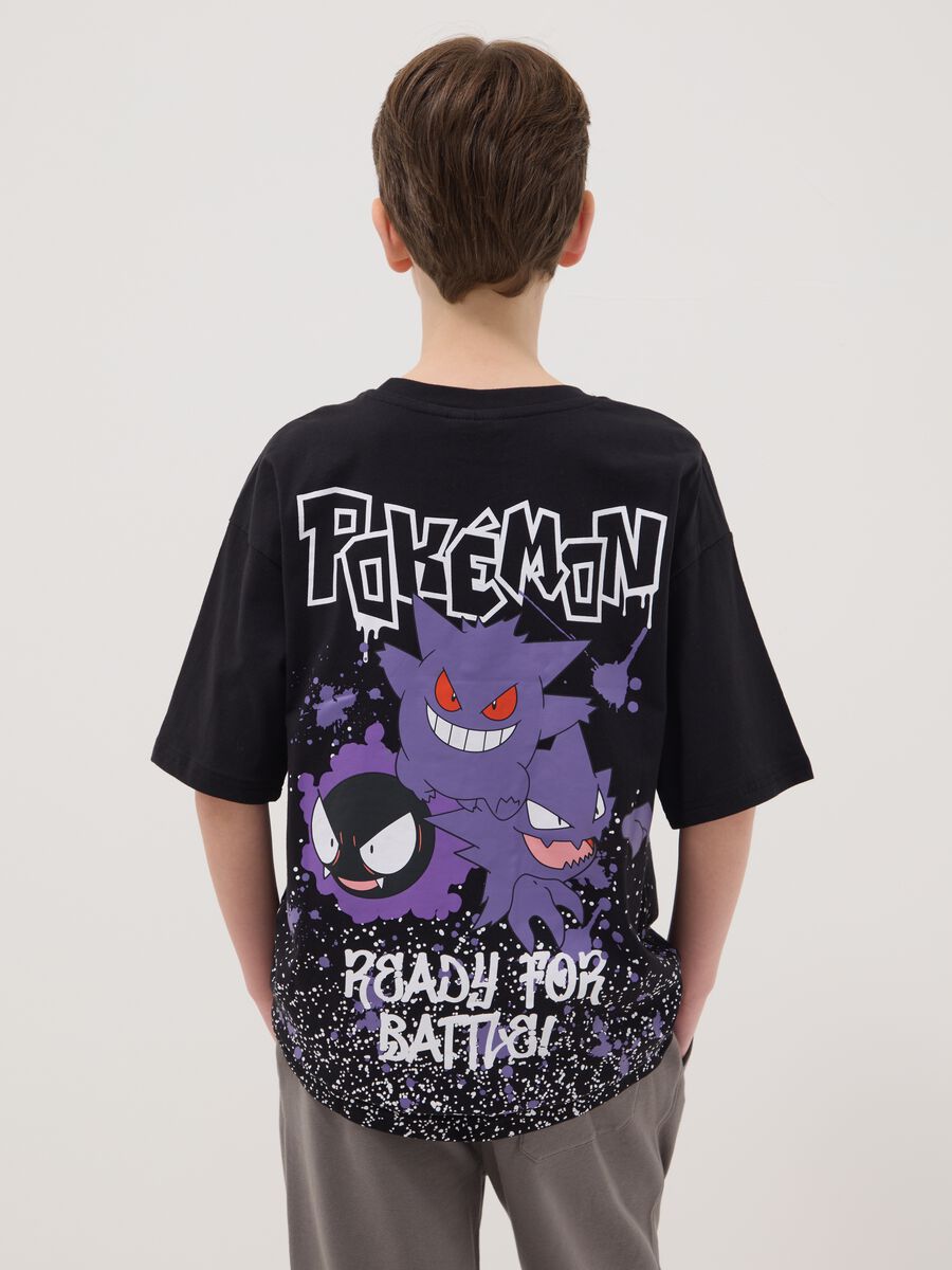 Kids' Oversized Black Pure Cotton Pok&eacute;mon Print T-shirt_2