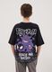 T-shirt in puro cotone nera da bambino oversize fit con stampa Pok&eacute;mon_2