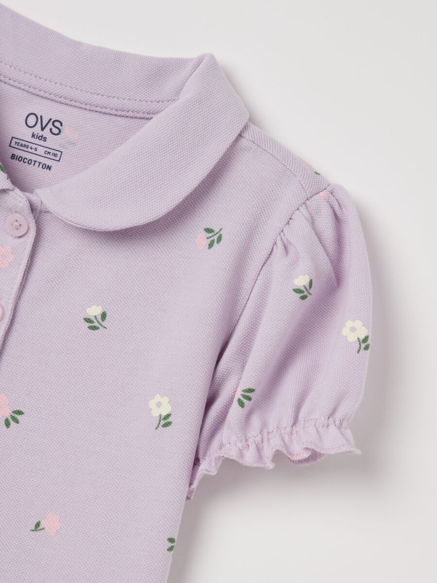Organic cotton polo shirt with print_2