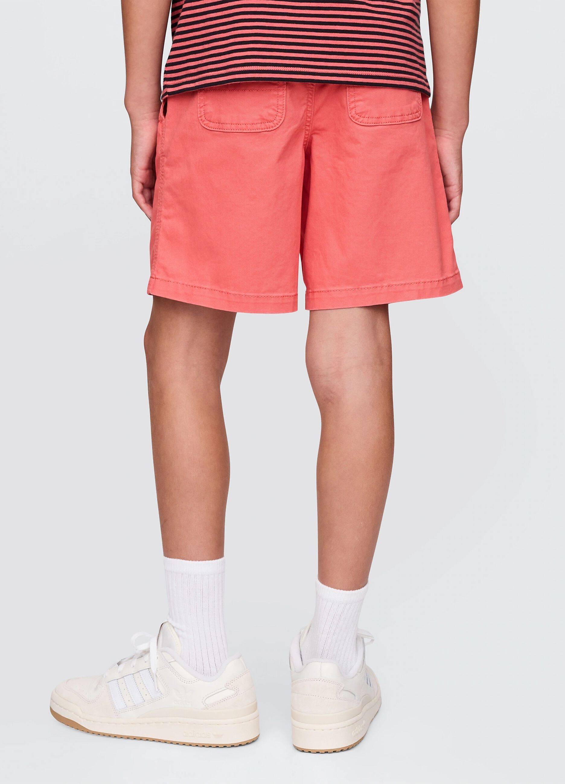 Orange shorts in stretch cotton