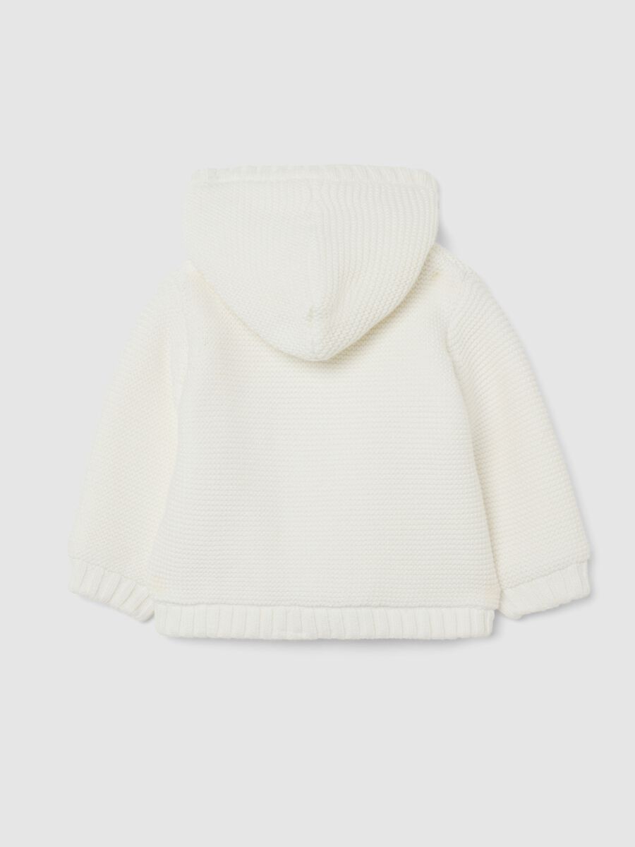 White newborn jacket in pure cotton regular fit_1