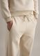 Beige Stretch Cotton Blend Joggers, Regular Fit_3