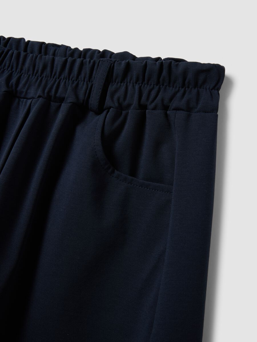 Pantaloni blu in cotone elasticizzato_5