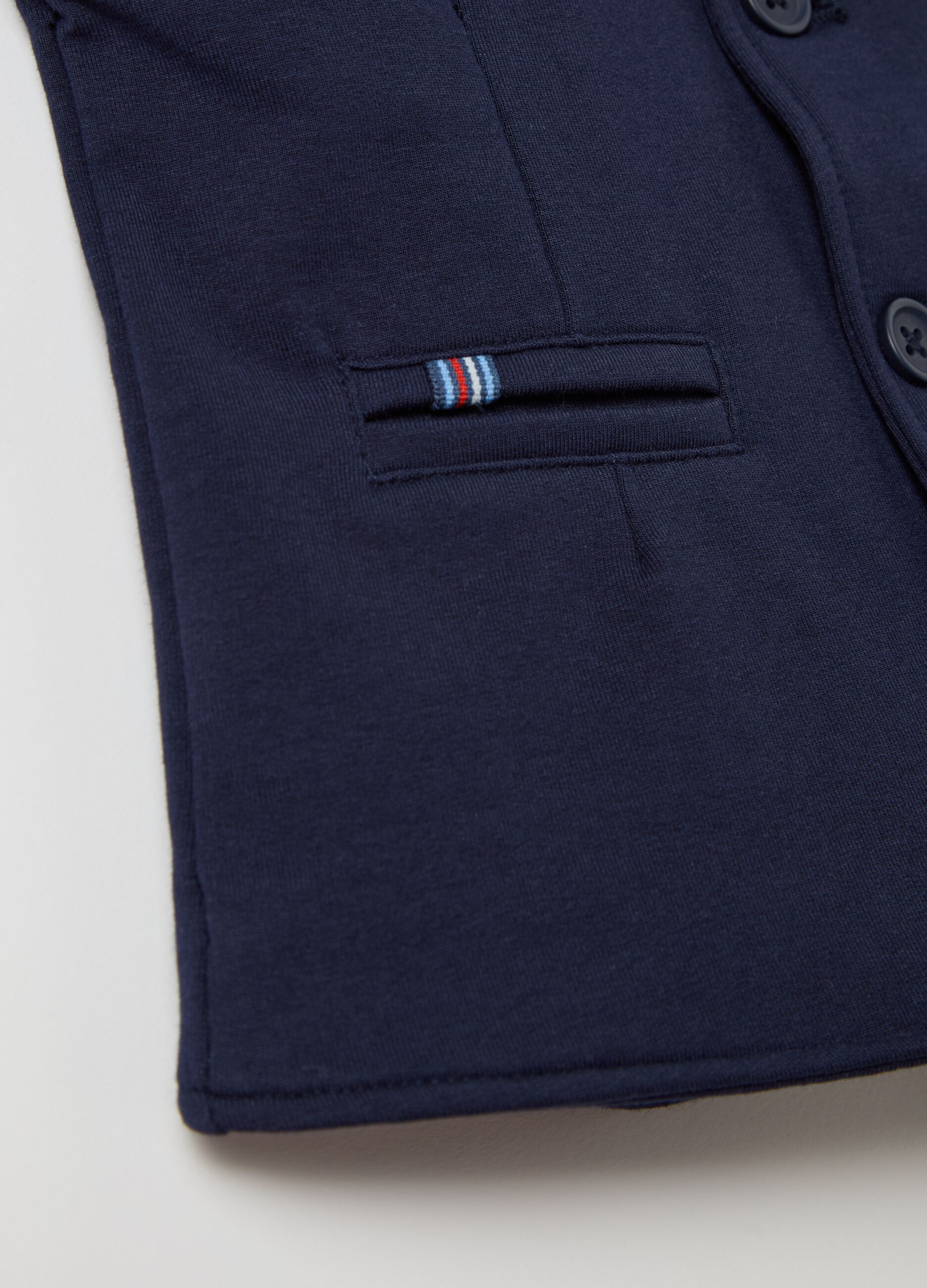 Gilet in French Terry con scollo a V 