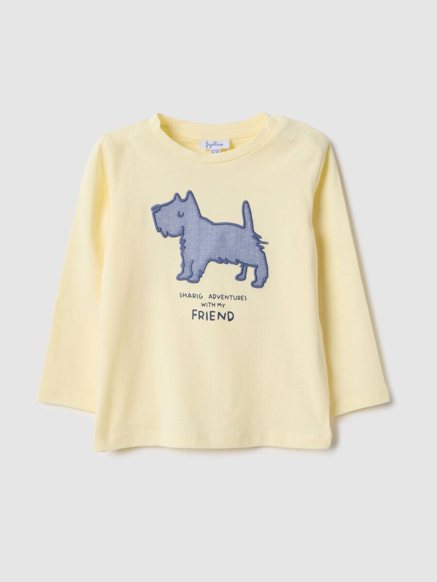 Yellow pure cotton toddler T-shirt, regular fit with print_0