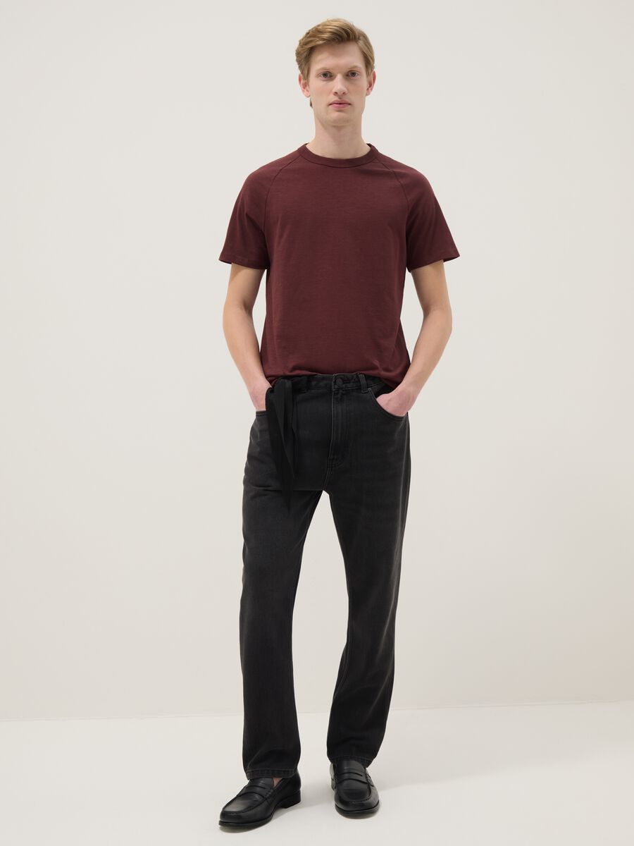 Red pure cotton regular fit T-shirt_1