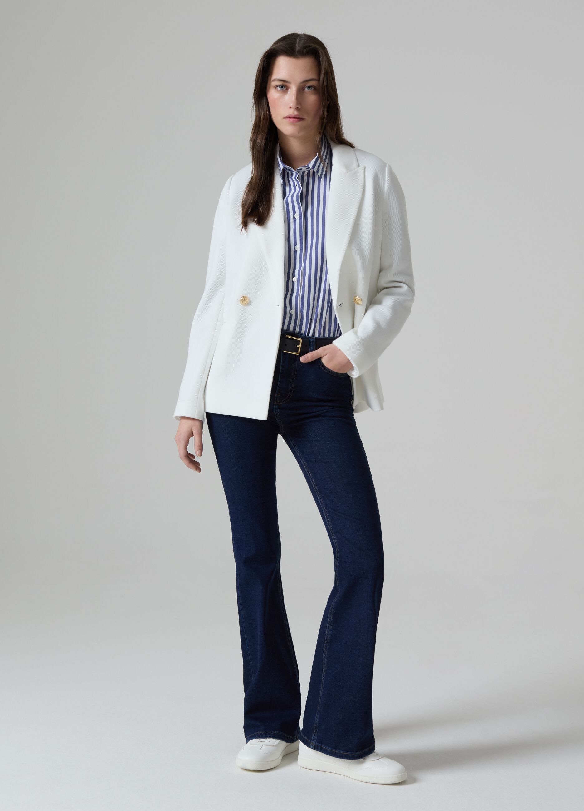 Rinsed flare-fit jeans