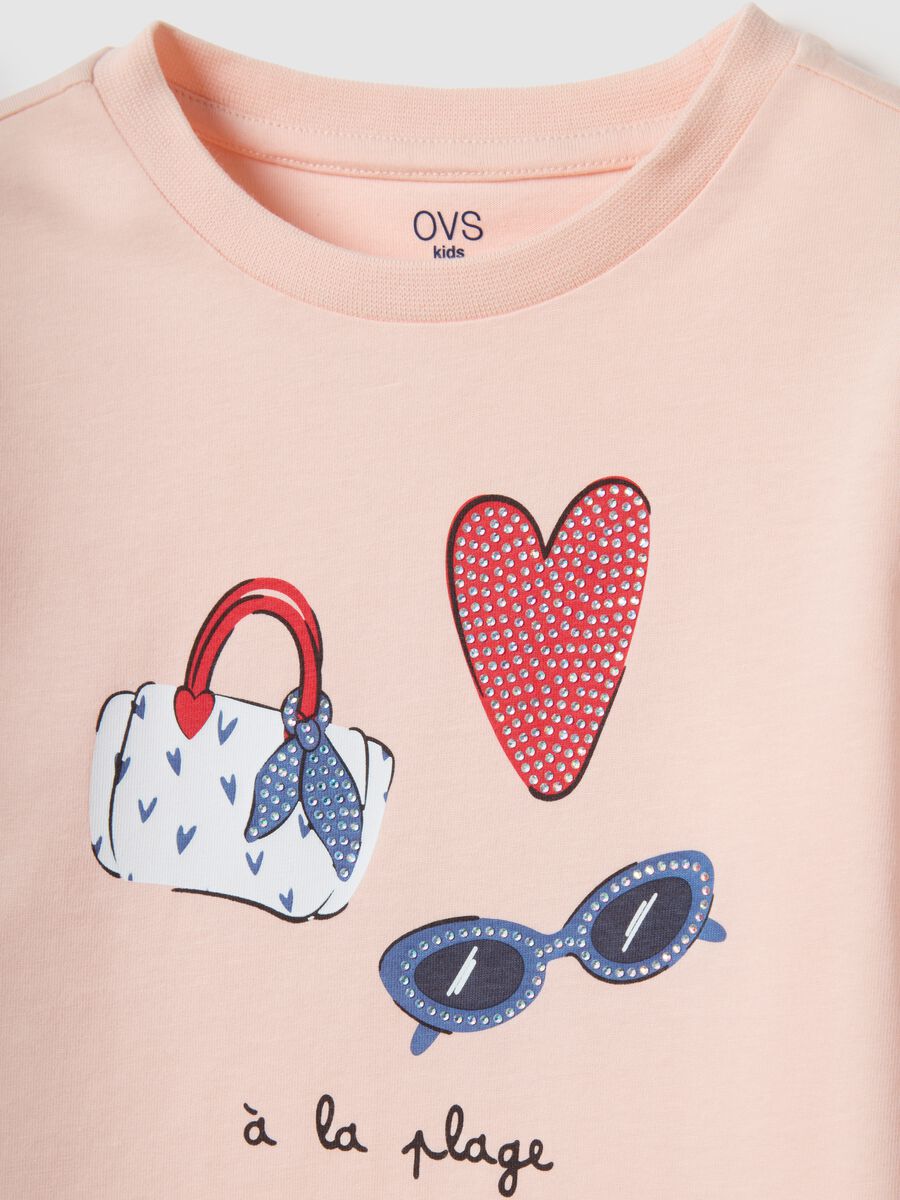 Pink pure cotton T-shirt for girls with regular fit_2