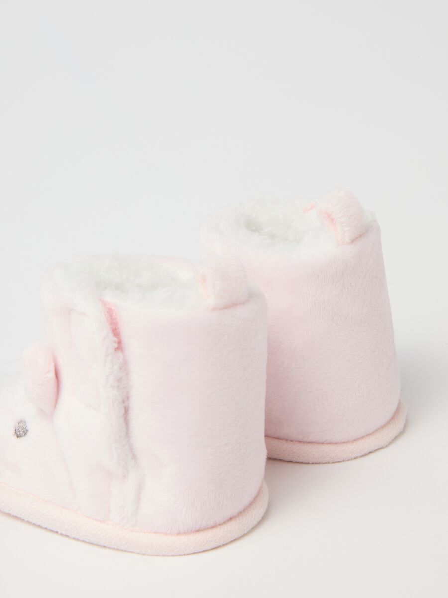 Blue booties in mixed materials_2