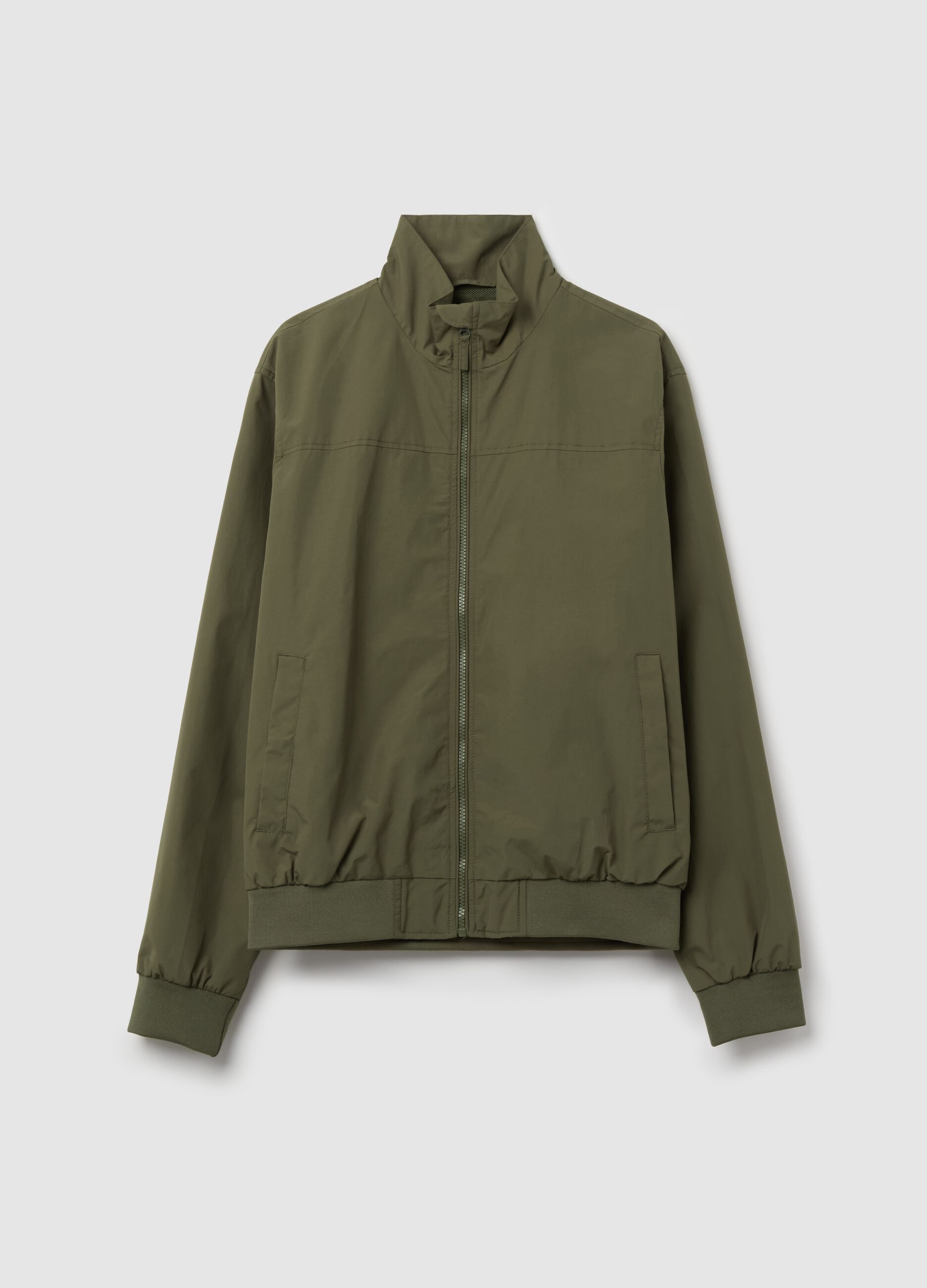Bomber full-zip con collo alto