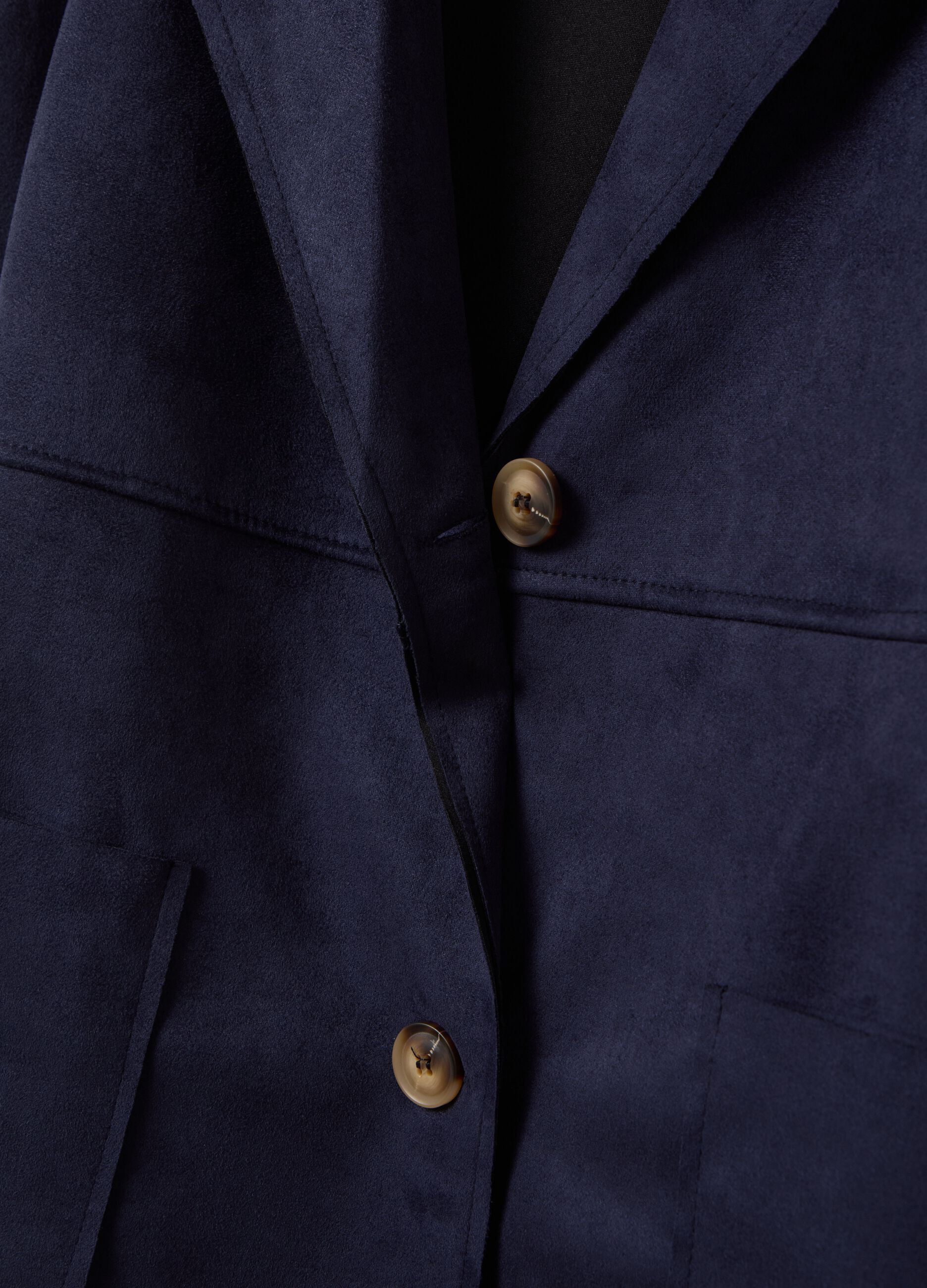 Long suede jacket with buttons