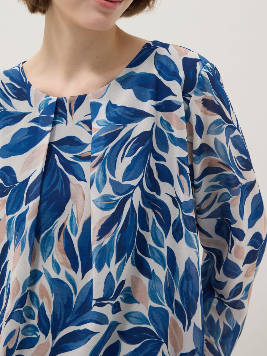 Maglia a maniche lunghe multicolor regular fit con fantasia floreale_3