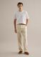 White regular fit linen and cotton blend T-shirt_1