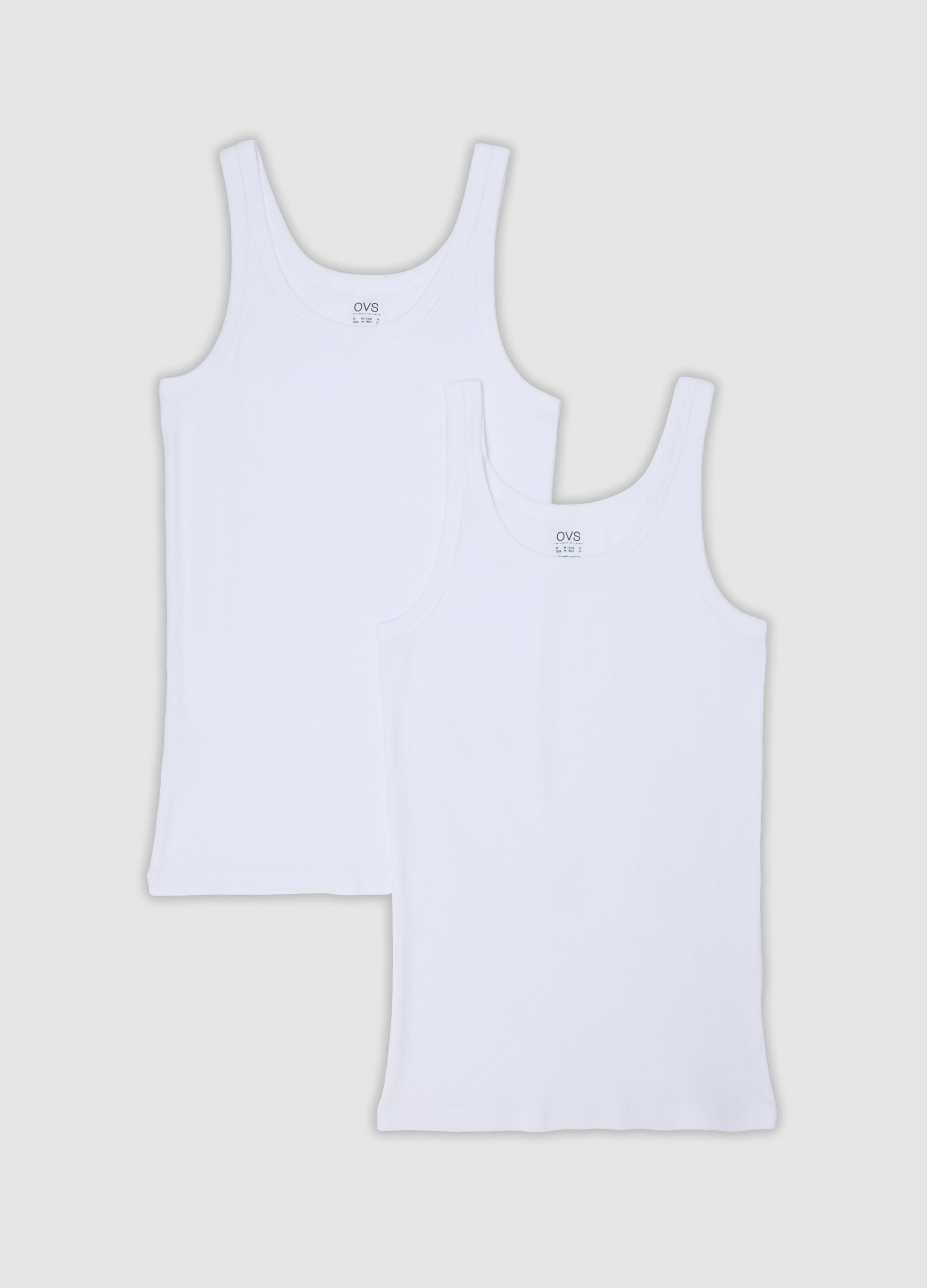 2-pack of white organic cotton crew-neck vests