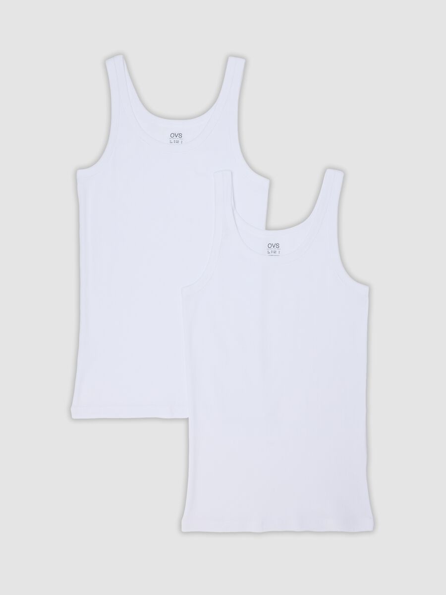 2-pack of white organic cotton crew-neck vests_0