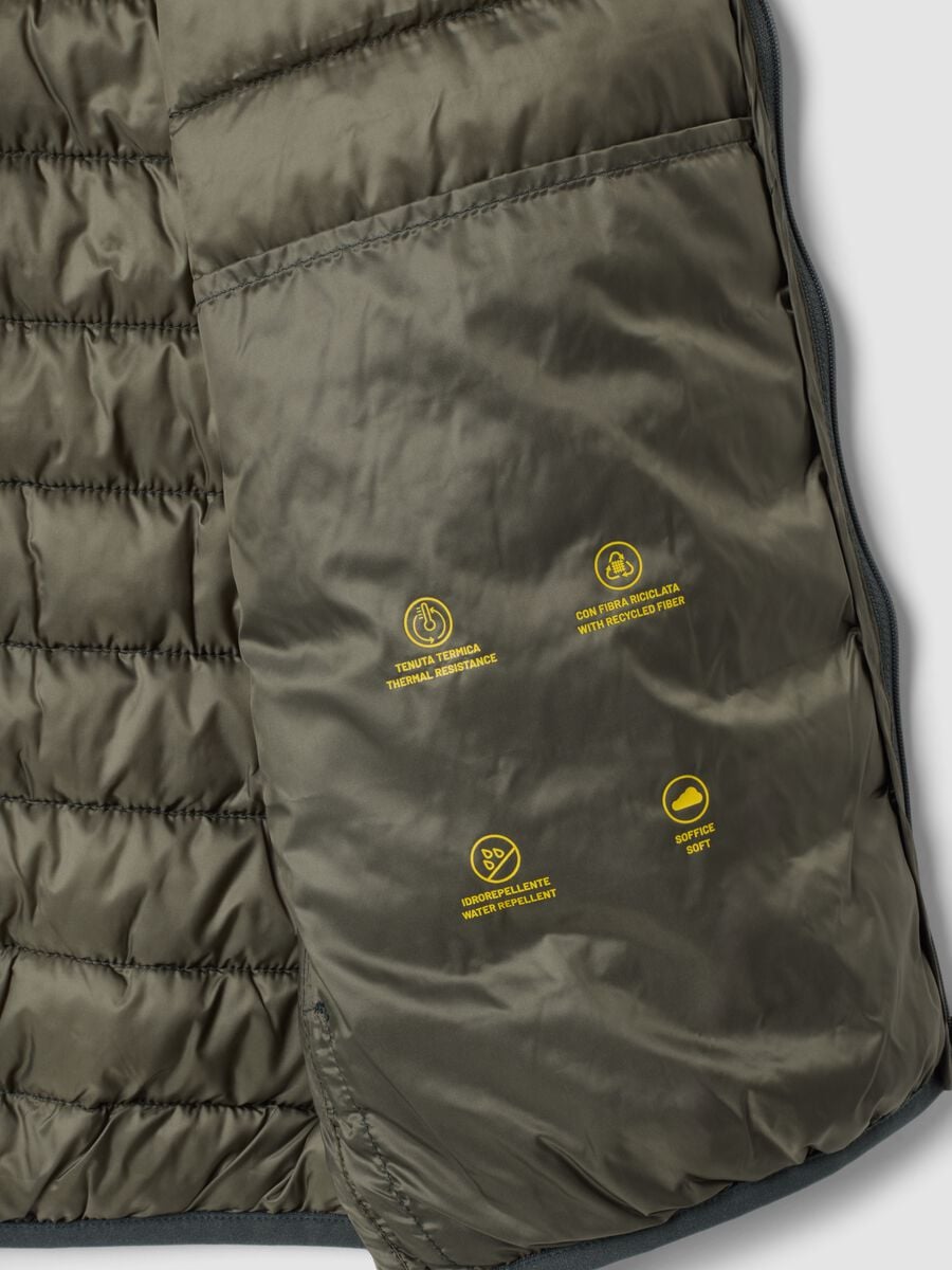 Grey Ultralight Padded Gilet with Zip_1