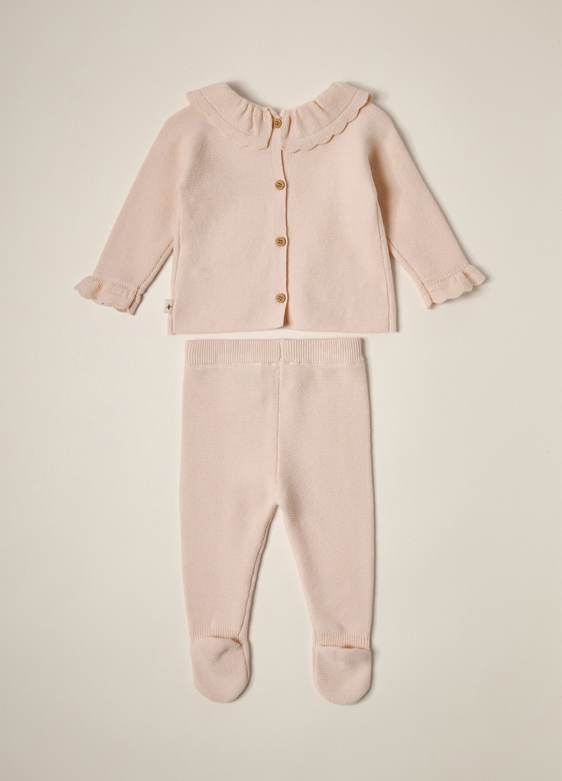 IANA newborn girl knit set in 100% cotton
