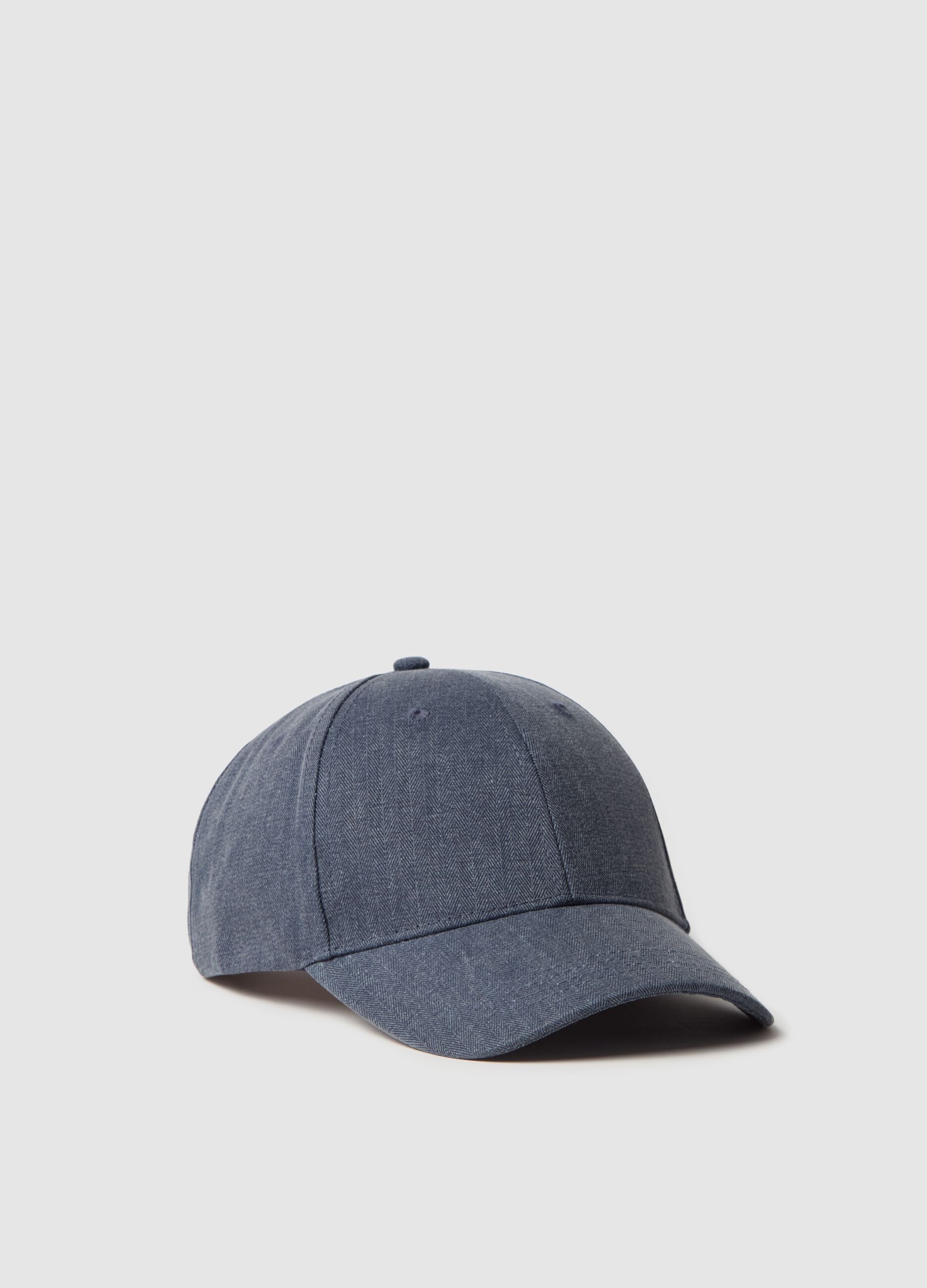Baseball cap with herringbone weave