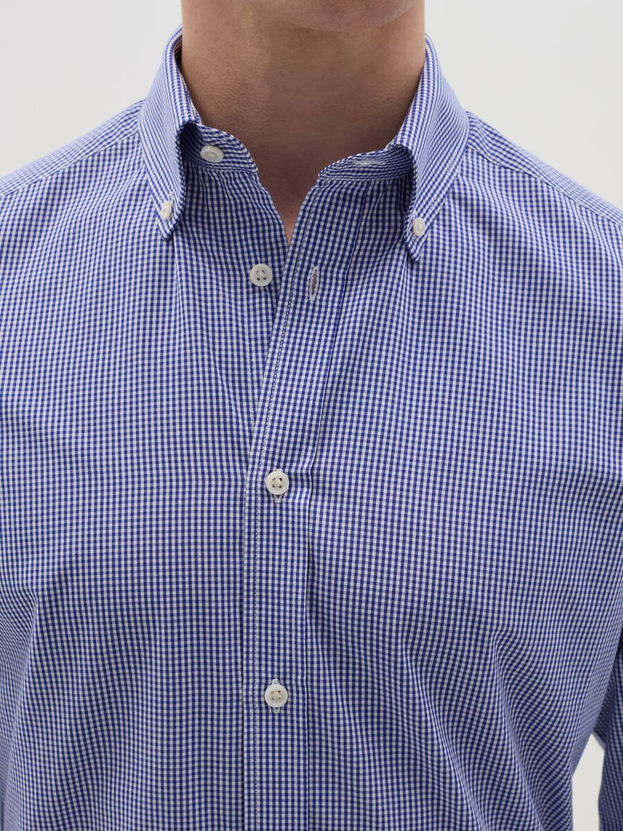 Slim-fit easy-iron shirt with micro check_2