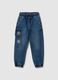 Kids' blue cotton jog denim regular fit_0