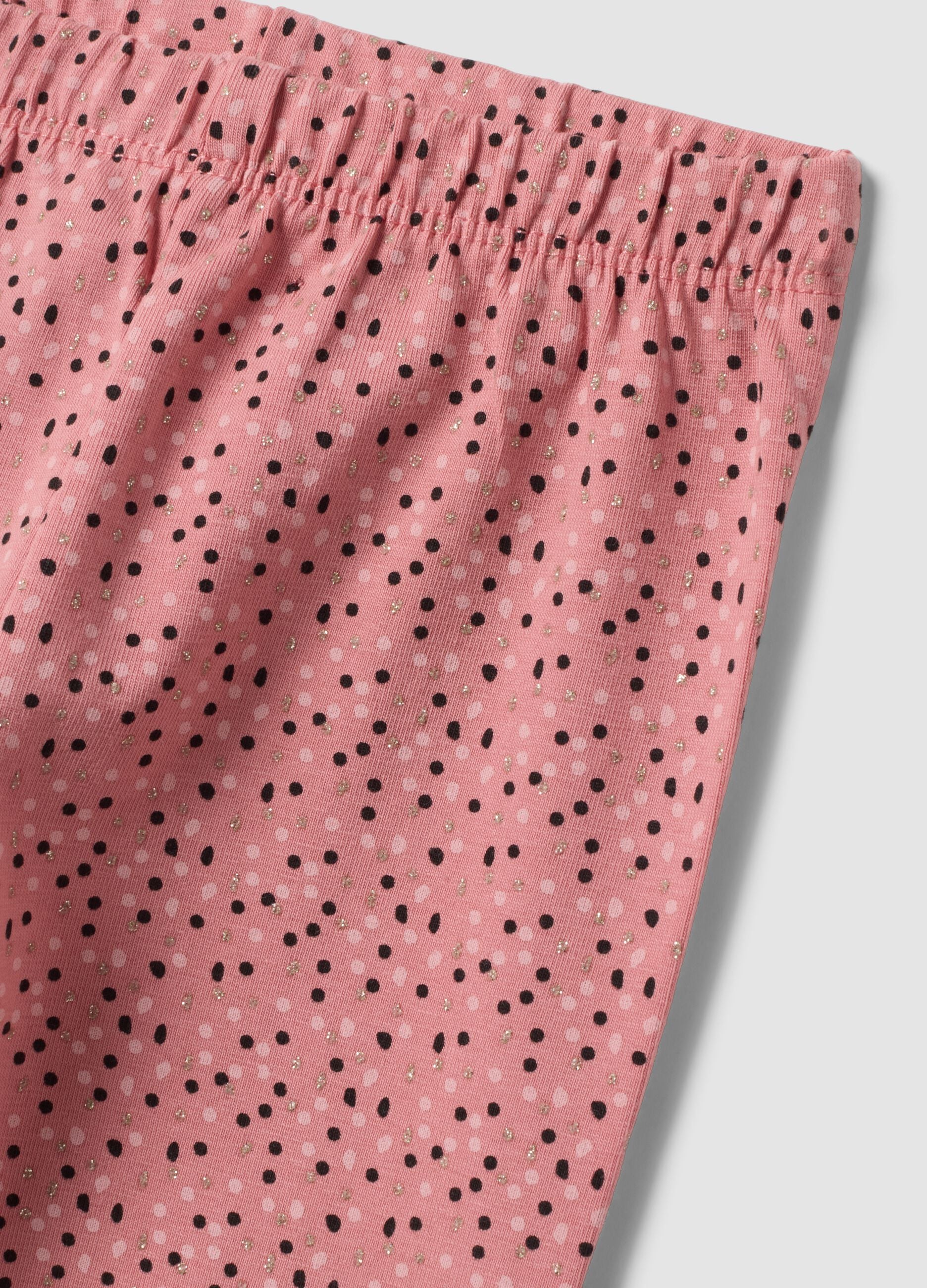 Leggings rosa in cotone organico elasticizzato slim fit per bimba