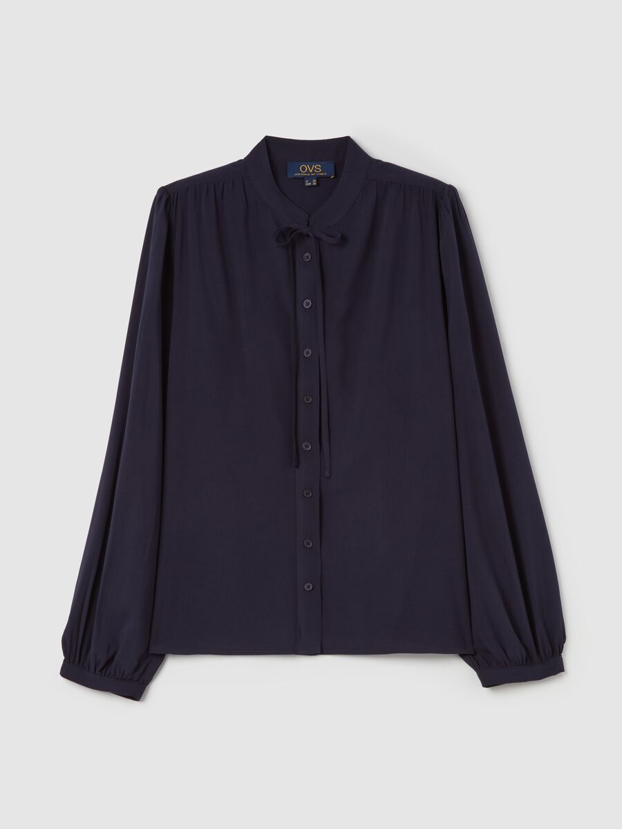 Blusa in viscosa con foulard_4